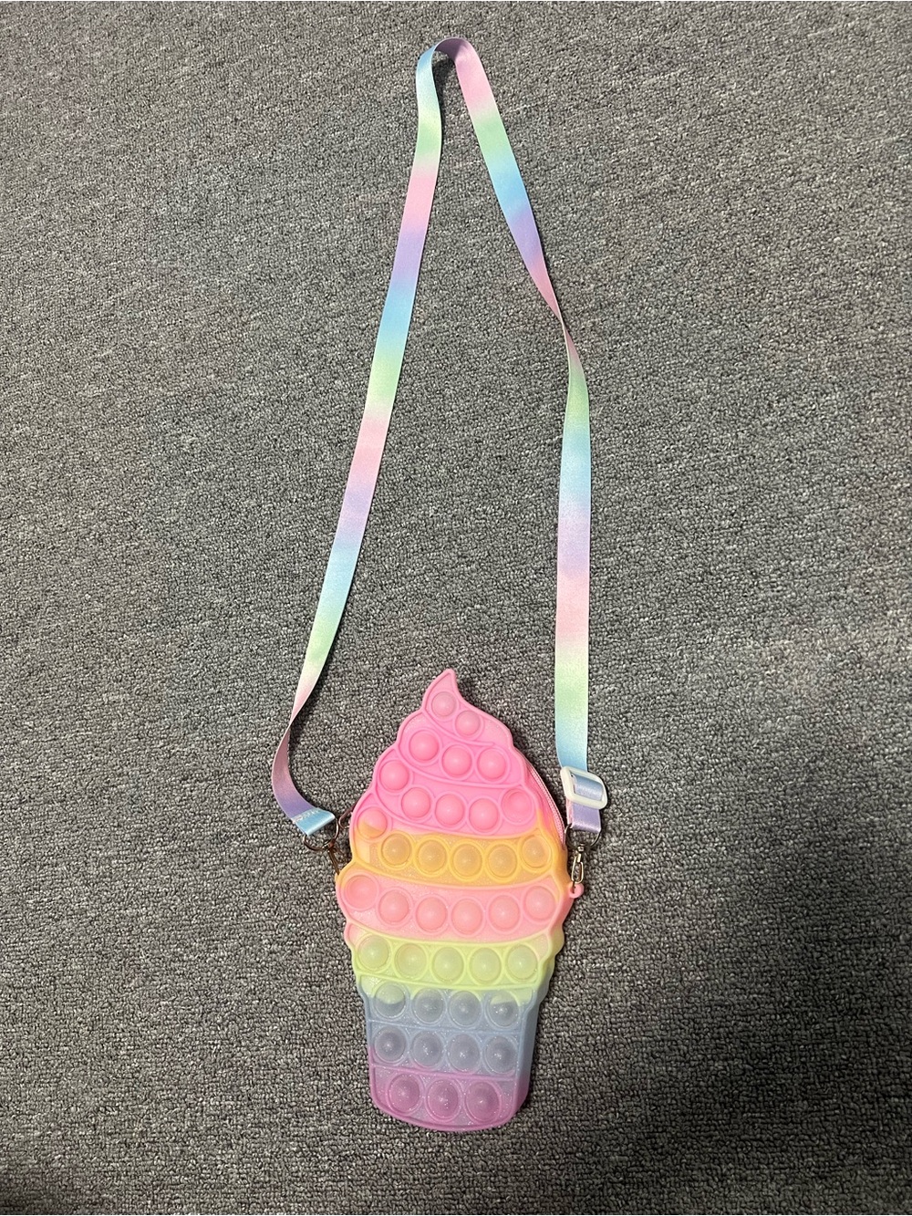 Pastel Rainbow Ice Cream Pop-It Crossbody Bag